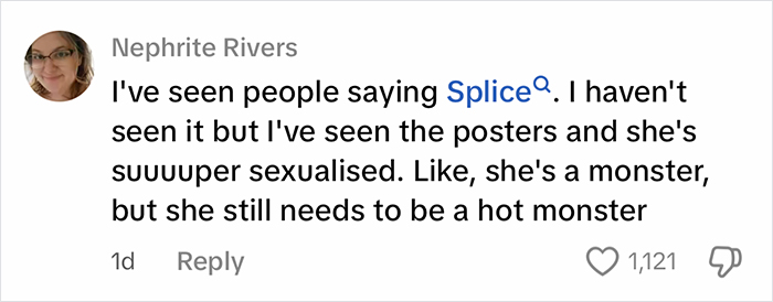 Commenter discusses sexualized beauty standards in fairy tales, highlighting portrayal of human female and male beast characters.