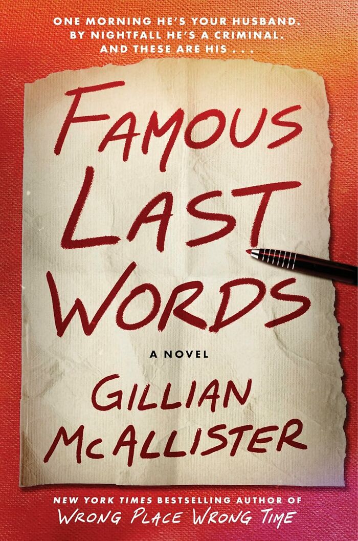 "Cover of 'Famous Last Words' by Gillian McAllister, a trending Amazon movers and shakers novel."