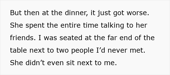 Text describing a birthday dinner turning into a celebration for another person.