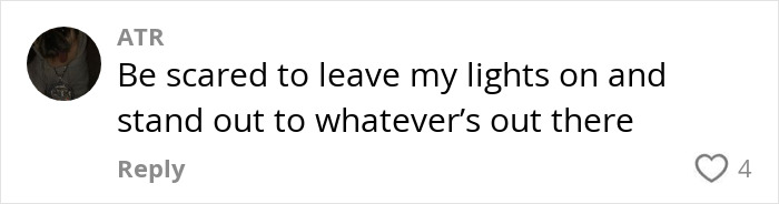 Comment about living on the edge of Vegas, expressing fear of leaving lights on due to the unknown outside.