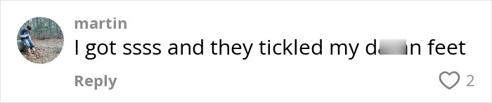 Comment mentioning 'SSSS' code on a plane ticket, humorously describing a foot tickling incident. Comment mentioning 'SSSS' code on a plane ticket, humorously describing a foot tickling incident.