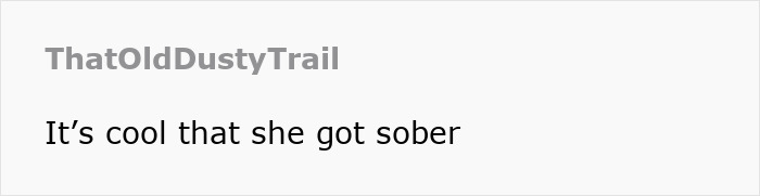 Text comment applauding Cara Delevingne's sobriety and transformation.