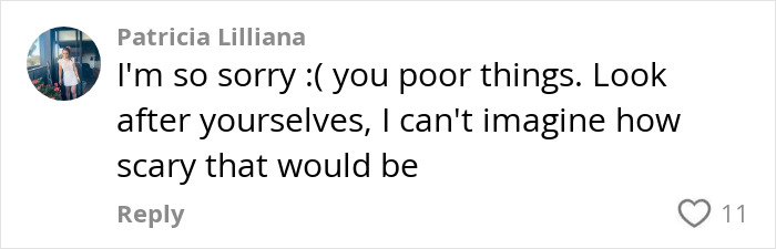 Comment expressing sympathy about a scary situation involving influencers at an illegal Airbnb. Comment expressing sympathy about a scary situation involving influencers at an illegal Airbnb.
