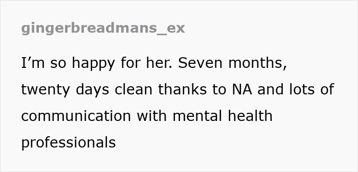 Text from a social media post discussing Cara Delevingne's sobriety journey and mental health support. 