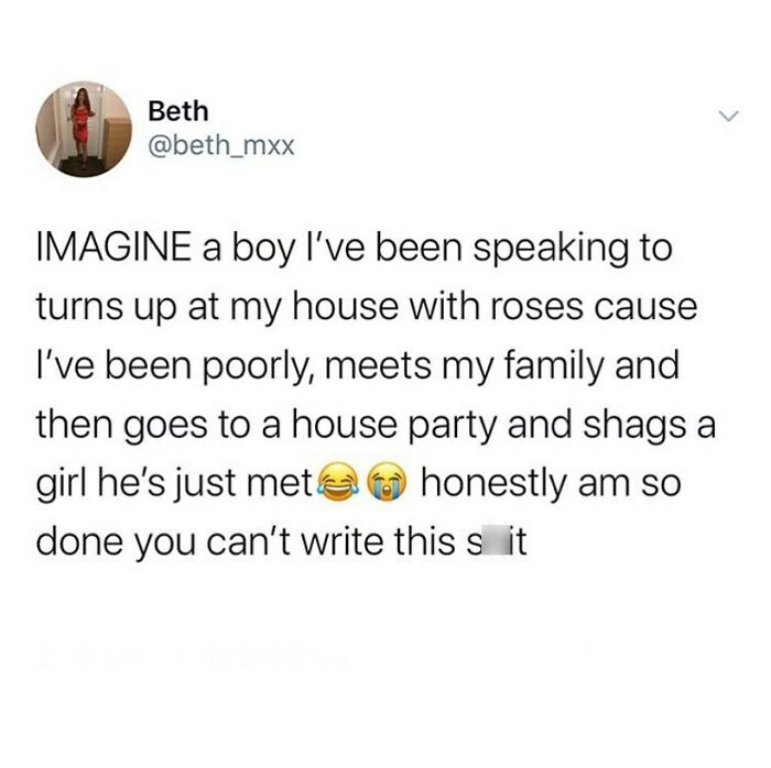 Funny meme text about British dating mishap with emojis, highlighting humorous "Growing Up British" experiences.