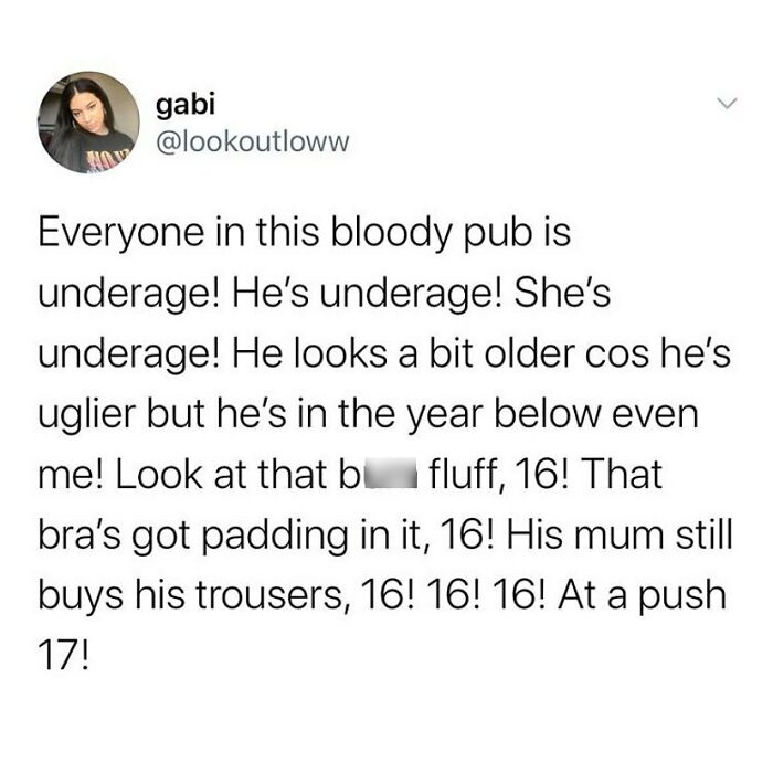 Funny meme about growing up British, highlighting the experience of being in a pub with underage people.