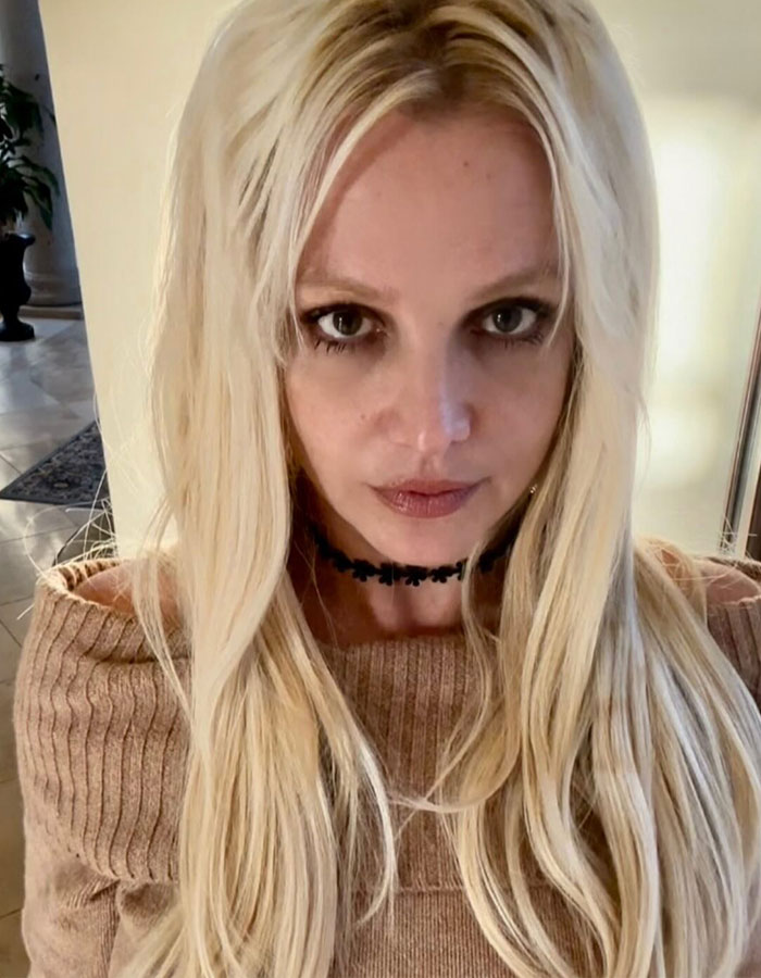 Blonde woman with intense gaze, wearing a brown sweater and a black choker, messy hair cascading over her shoulders. Blonde woman with intense gaze, wearing a brown sweater and a black choker, messy hair cascading over her shoulders.