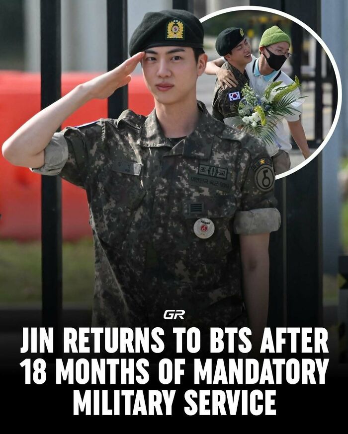 Soldier saluting in uniform, with another soldier embracing a friend in the background, representing interesting military facts.
