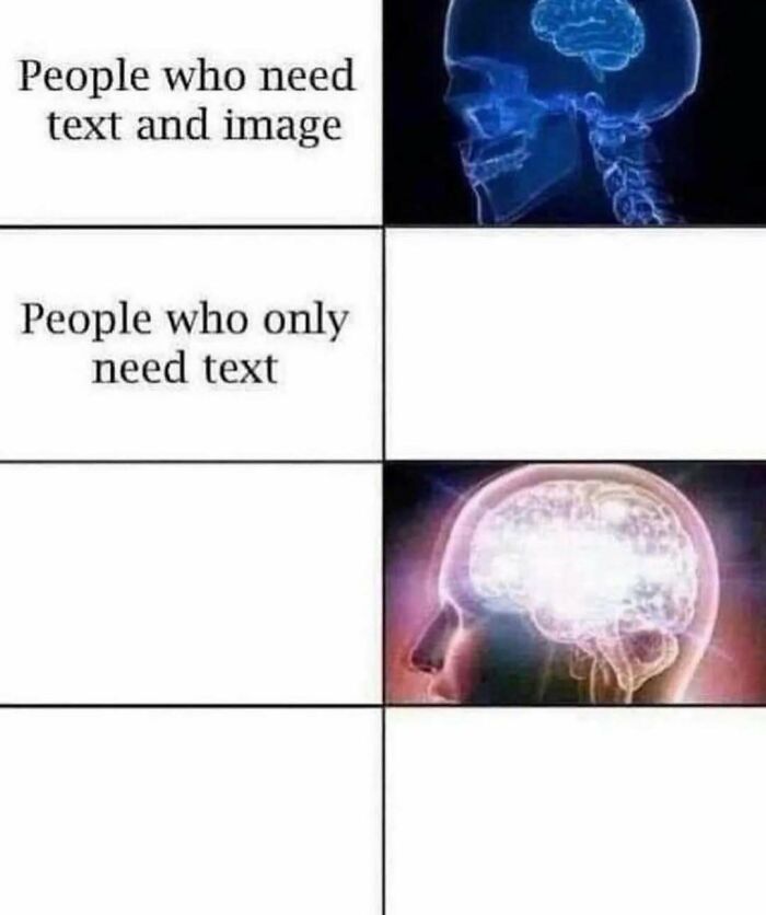 Philosophy meme mockingly comparing intelligence levels with brain images and text preferences.