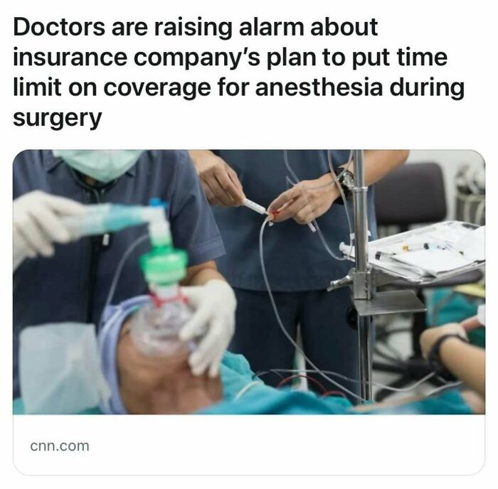 Doctors concerned over insurance anesthesia time limit in surgery room.