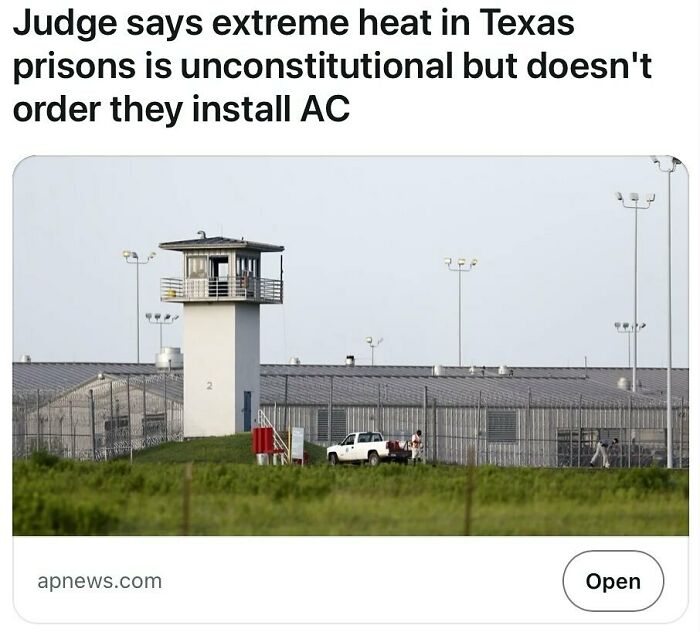 Texas prison under extreme heat, no AC.
