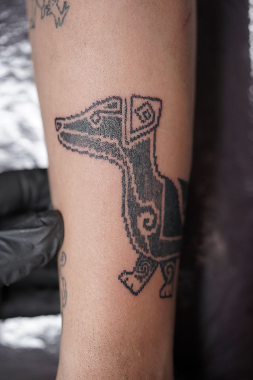 My Fella Tattoos His Dog To Accompany Him.