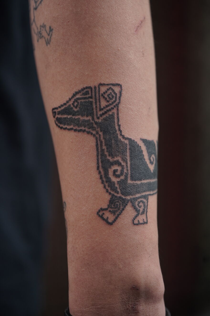 My Fella Tattoos His Dog To Accompany Him.