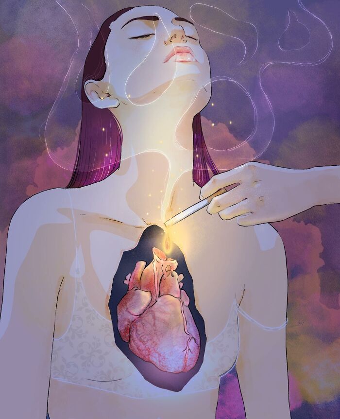 Illustration by Giulia Rosa showing a heart glowing with emotion as a hand gestures above it.