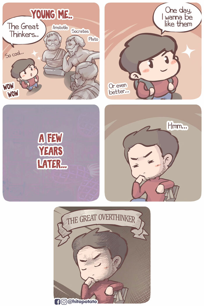 HitoPotato comic depicting the sweet and silly life of a cross-cultural couple with overthinking humor.