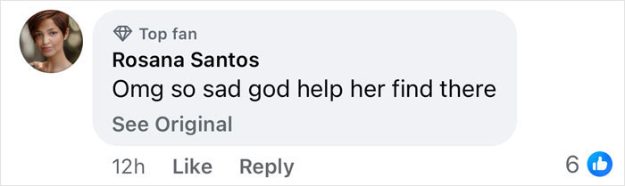 Comment expressing sympathy for actress's grandmother who is alone and homeless.