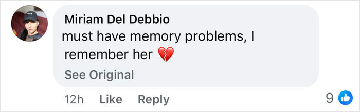 Comment discussing a grandmother's situation, with text saying, "must have memory problems, I remember her ❤️".