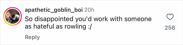 Fan comment criticizing Nick Frost for agreeing to play Hagrid in 'Harry Potter' series.