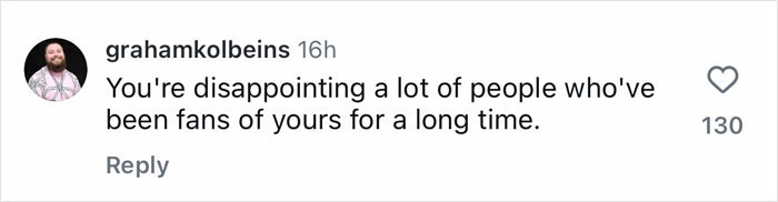 Fan comment criticizing Nick Frost for playing Hagrid role, expressing disappointment.