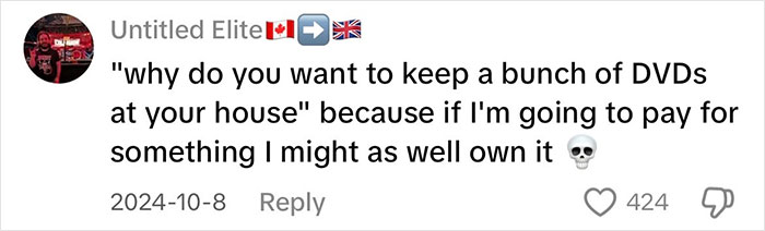 Comment on the magic of owning physical media, discussing the reasons for keeping DVDs at home.