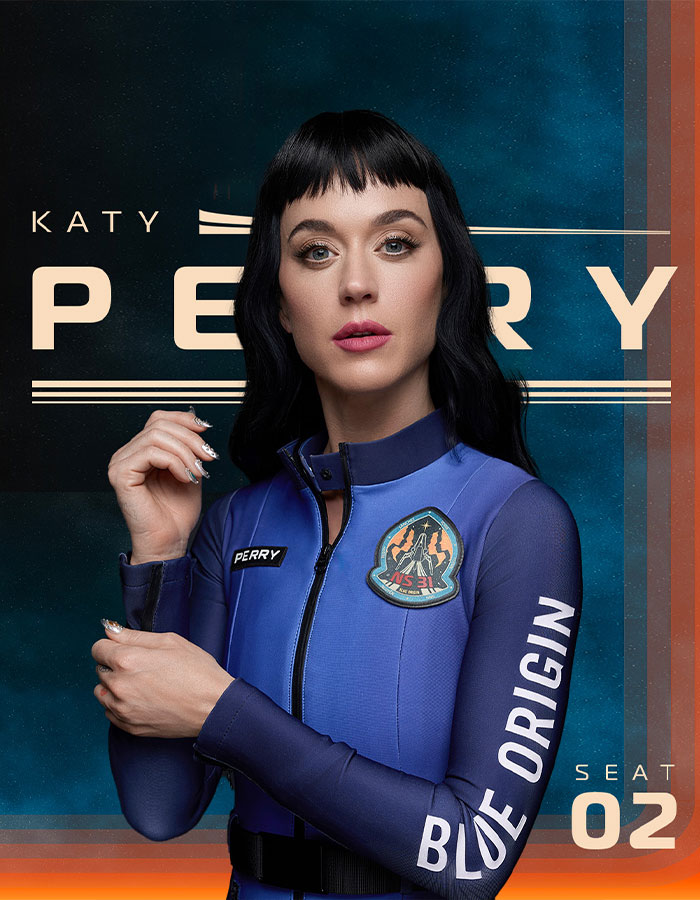Katy Perry in Blue Origin spacesuit, preparing for space mission with expert analysis on fillers.