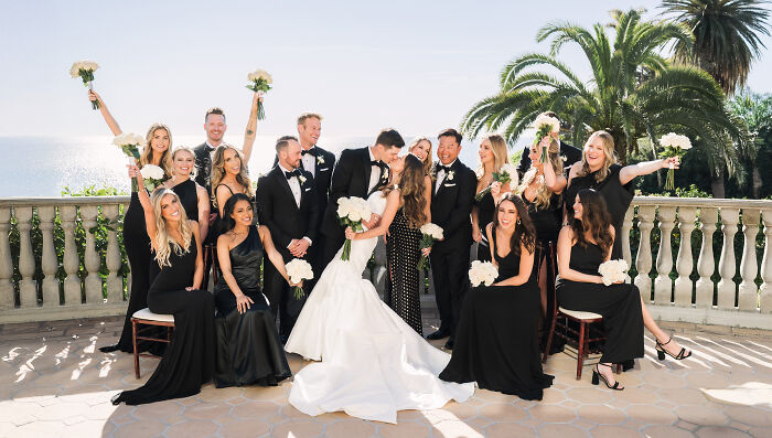 Bel Air Bay Club Wedding - Exciting Bridal Party, Black Tie Wedding