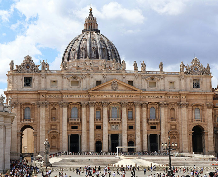 St. Peter's Basilica in Vatican City, site related to Pope's funeral attended by Prince William.