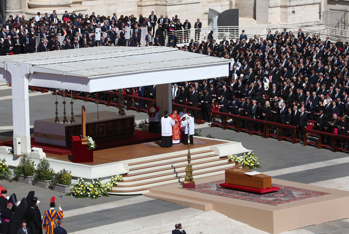 Thousands gather in St. Peter&rsquo;s Square, giving a final farewell to Pope Francis with thunderous applause.