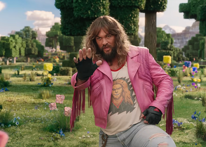 Actor in pink jacket in a vibrant Minecraft-style setting from the movie, appearing dynamic and engaging. Actor in pink jacket in a vibrant Minecraft-style setting from the movie, appearing dynamic and engaging.