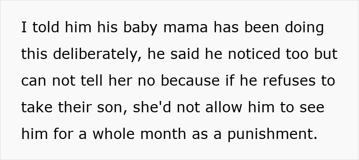 Text exchange about a man&rsquo;s ex influencing his dating life and custody of their toddler.