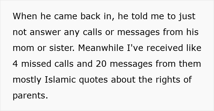 Text message from mother-in-law about staying longer, discussing family expectations and cultural beliefs. Text message from mother-in-law about staying longer, discussing family expectations and cultural beliefs.