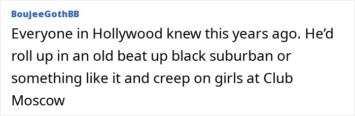 Text screenshot mentioning allegations against Jared Leto, describing alleged behavior at Club Moscow.