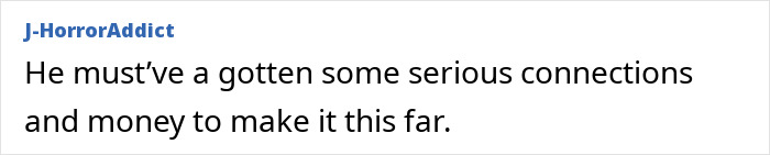 Comment discussing Jared Leto's success and connections.