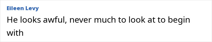 Text comment from Eileen Levy criticizing someone's appearance and weight in a blunt manner.