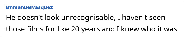 Comment from EmmanuelVasquez about recognizing Jason Biggs after weight loss.