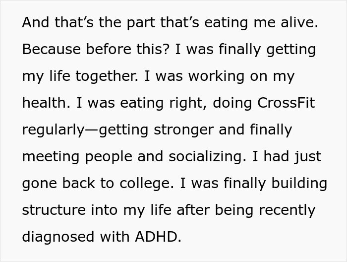 Text sharing a woman’s frustration about bearing physical consequences after an accident caused by her fiancé. Text sharing a woman’s frustration about bearing physical consequences after an accident caused by her fiancé.