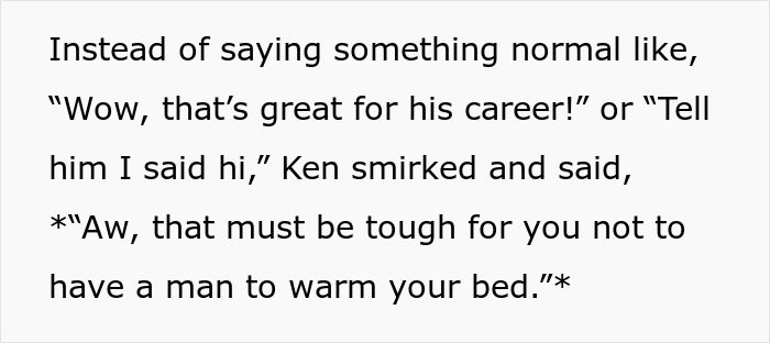 Text image of a character named Ken making an explicit joke, illustrating a storyline on karma. Text image of a character named Ken making an explicit joke, illustrating a storyline on karma.