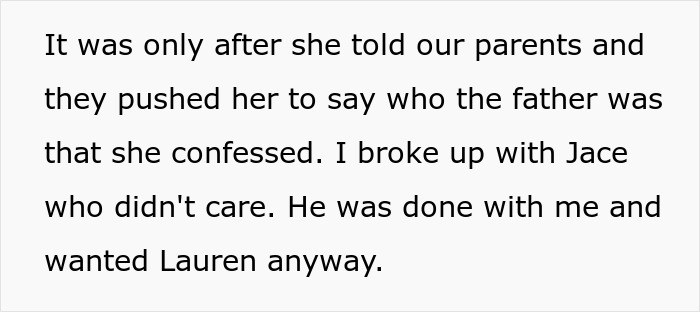 Text excerpt discussing family conflict and relationship issues over a past love interest.