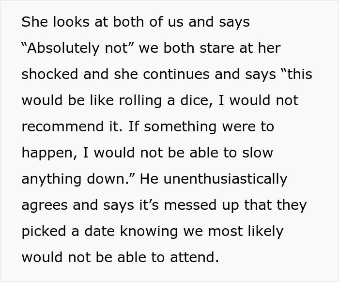 Mom-to-be discussing concerns about attending a wedding close to her due date with her husband.