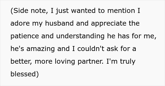 Text expressing a new mom's appreciation for her husband's support and patience. Text expressing a new mom's appreciation for her husband's support and patience.