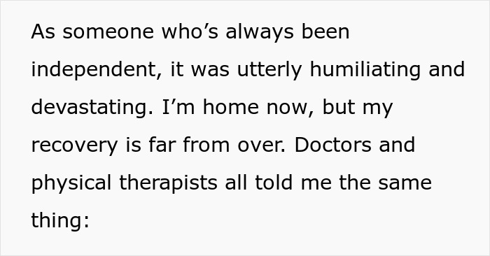 Text excerpt from woman furious about bearing physical consequences of fiancé’s accident during recovery and therapy. Text excerpt from woman furious about bearing physical consequences of fiancé’s accident during recovery and therapy.