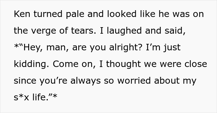 Text excerpt highlighting karma for bully after explicit jokes about neighbor. Text excerpt highlighting karma for bully after explicit jokes about neighbor.