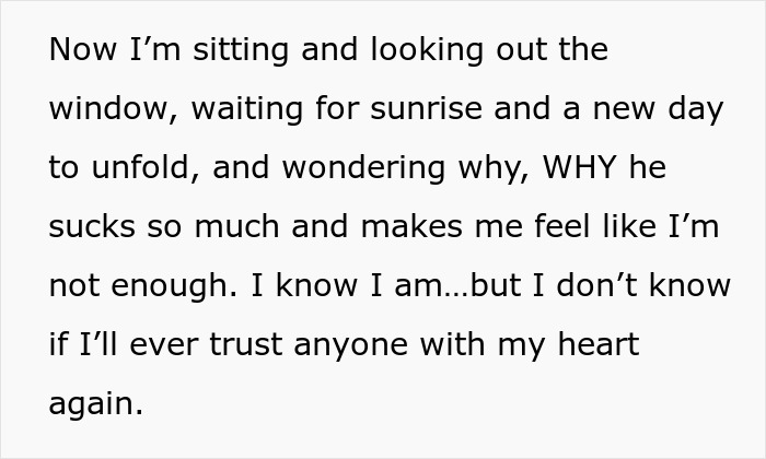 Text message reveals girlfriend's feelings after checking boyfriend's phone.