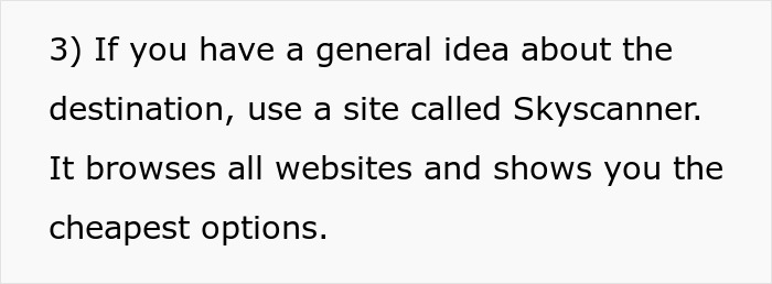 Text suggesting Skyscanner for finding affordable flights and cheapest options online.