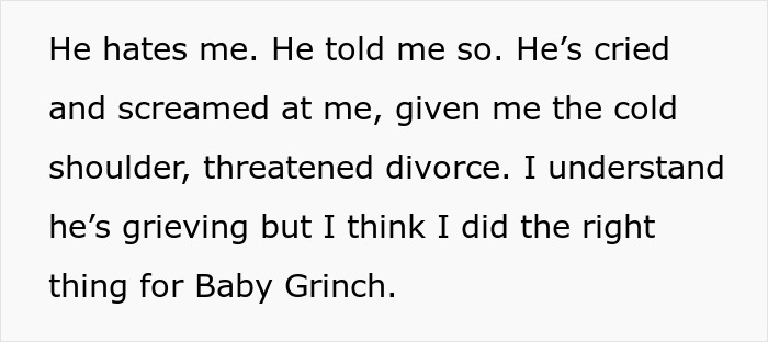 Text discussing a woman's difficult decision to end her dying dog's suffering, facing her husband's grief and anger.