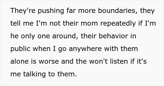 Text discussing boundaries with kids, focusing on stepmom's challenges and exclusion issues with stepchildren.