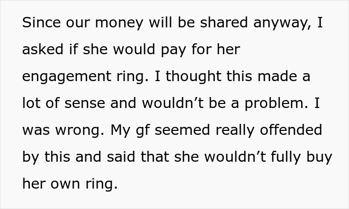 Guy Thinks GF's Money Is His Money, Asks Her To Buy Her Own Engagement Ring, She's Furious