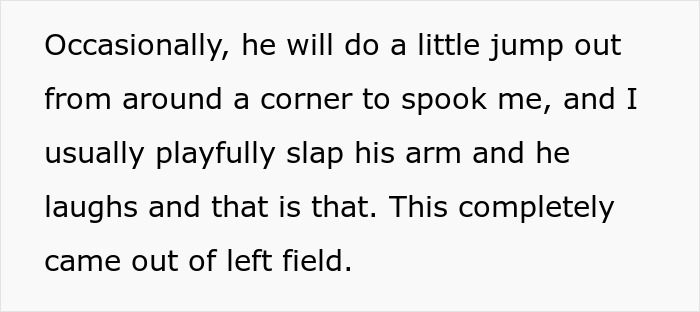 Text about a playful scare; unexpected event led to relationship issues over fake affair and pregnancy. Text about a playful scare; unexpected event led to relationship issues over fake affair and pregnancy.