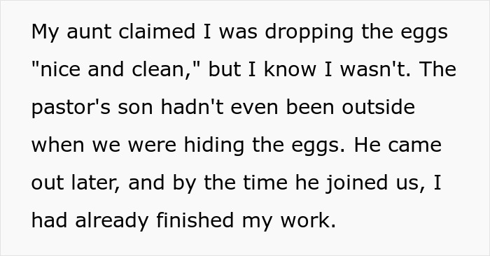 Text showing a niece explaining her aunt started drama after she refused to babysit her kids.