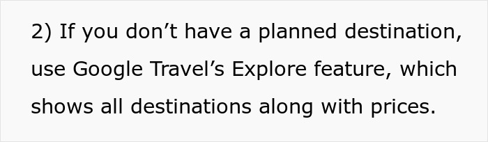 Text on using Google Travel Explore for affordable flights and destination prices.